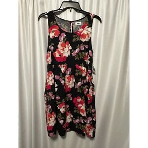 Old Navy Dress Large Sleeveless Floral Pullover Fit and Flare Lightweight Rayon